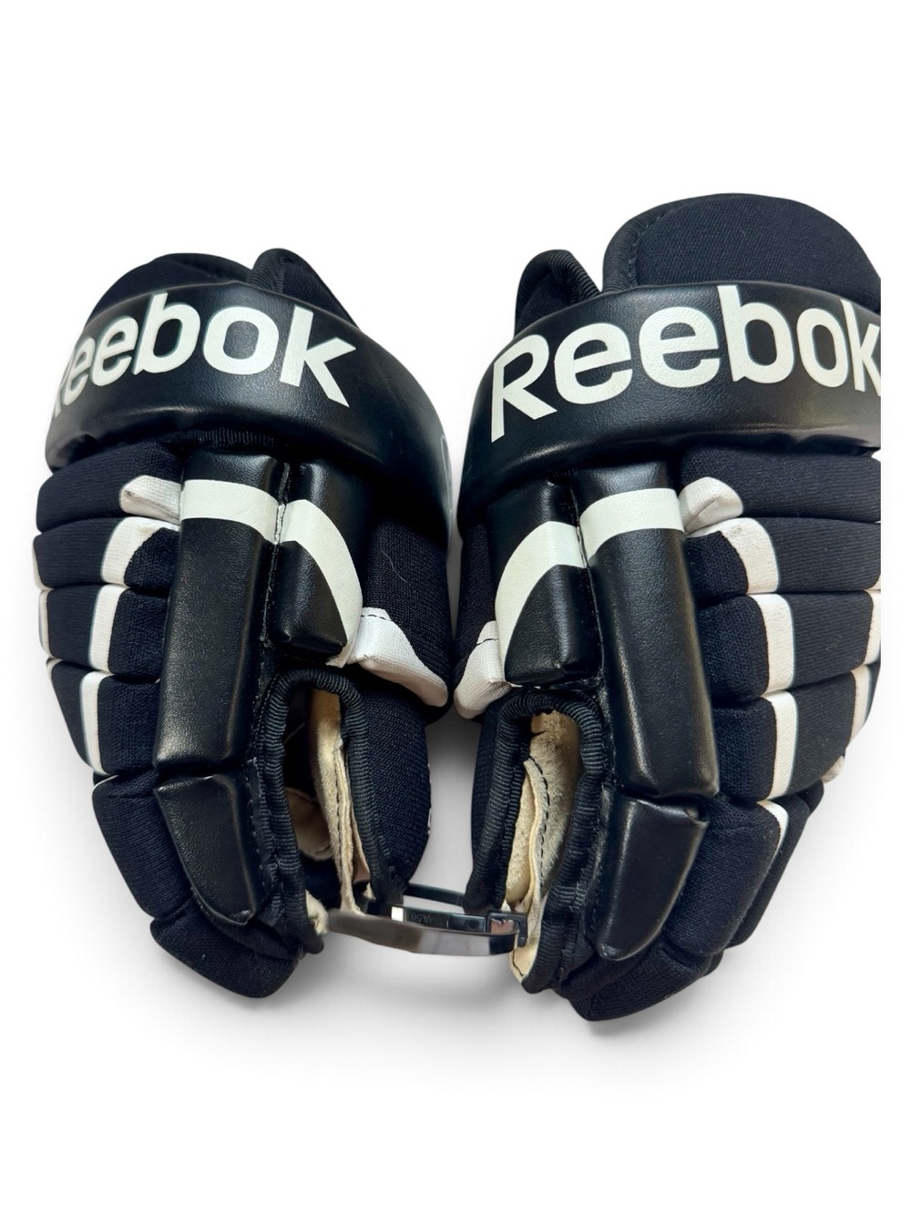 Reebok Black and White Hockey Gloves - Padded Player Gloves